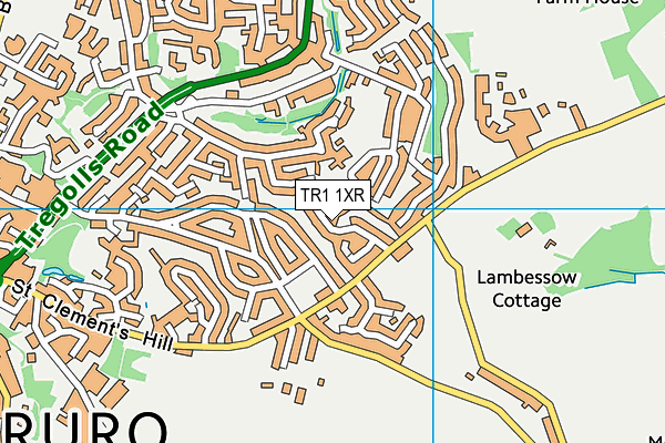 TR1 1XR map - OS VectorMap District (Ordnance Survey)