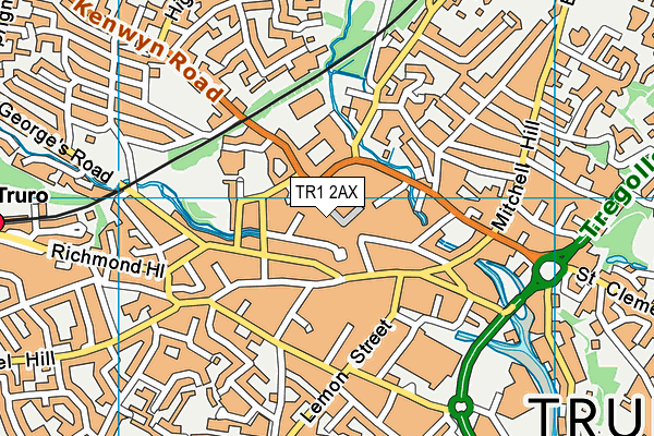 TR1 2AX map - OS VectorMap District (Ordnance Survey)