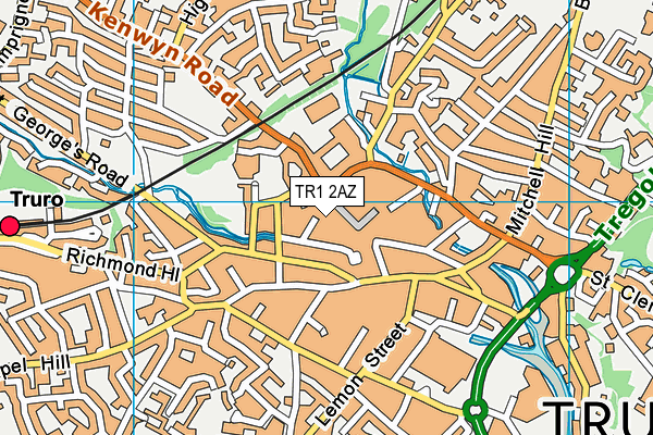 TR1 2AZ map - OS VectorMap District (Ordnance Survey)