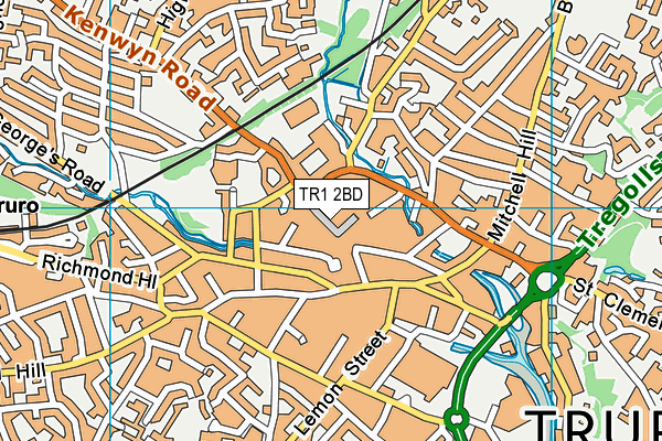 TR1 2BD map - OS VectorMap District (Ordnance Survey)