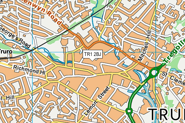 TR1 2BJ map - OS VectorMap District (Ordnance Survey)