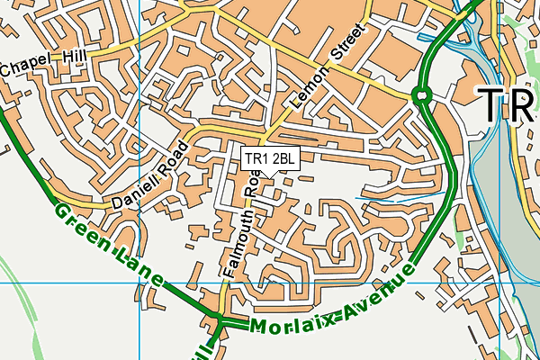 TR1 2BL map - OS VectorMap District (Ordnance Survey)