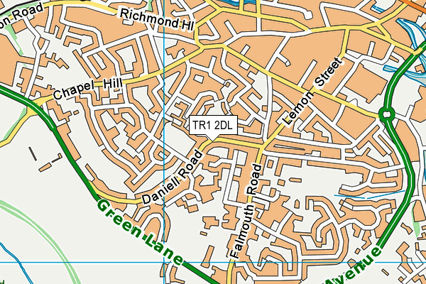 TR1 2DL map - OS VectorMap District (Ordnance Survey)