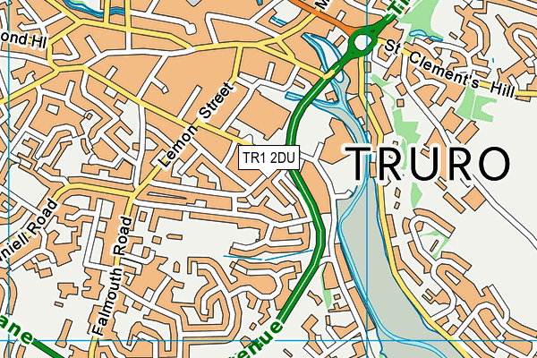 TR1 2DU map - OS VectorMap District (Ordnance Survey)
