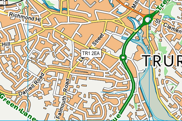 TR1 2EA map - OS VectorMap District (Ordnance Survey)