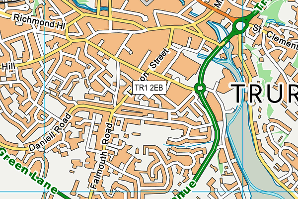 TR1 2EB map - OS VectorMap District (Ordnance Survey)
