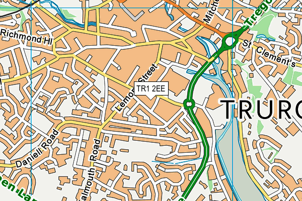 TR1 2EE map - OS VectorMap District (Ordnance Survey)