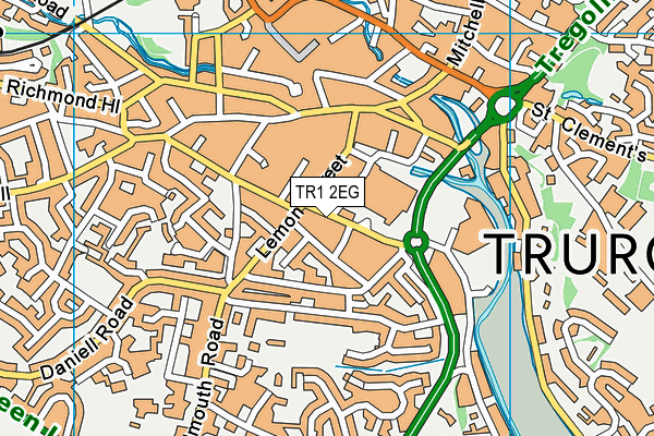 TR1 2EG map - OS VectorMap District (Ordnance Survey)