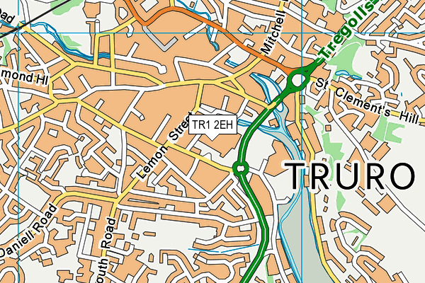 TR1 2EH map - OS VectorMap District (Ordnance Survey)