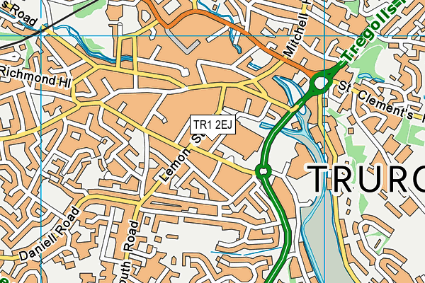 TR1 2EJ map - OS VectorMap District (Ordnance Survey)