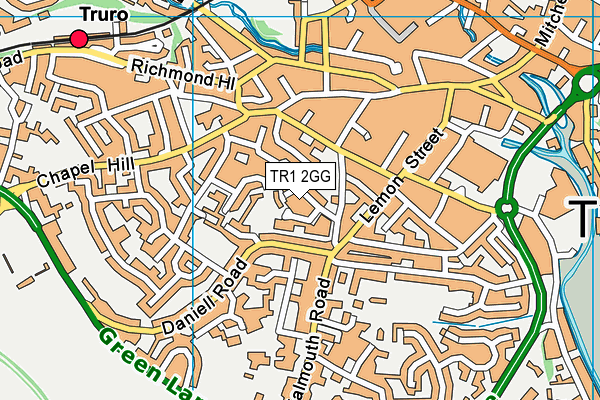 TR1 2GG map - OS VectorMap District (Ordnance Survey)