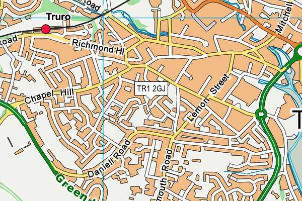 TR1 2GJ map - OS VectorMap District (Ordnance Survey)