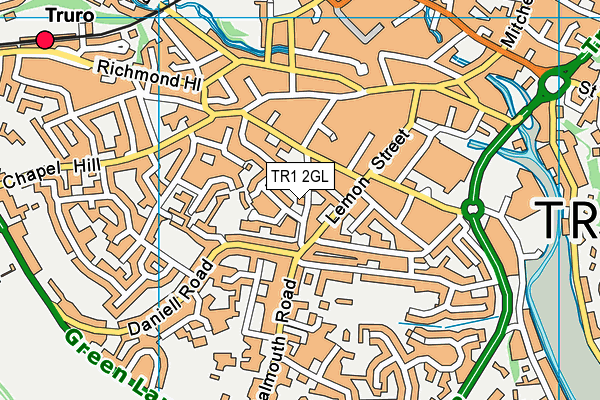 TR1 2GL map - OS VectorMap District (Ordnance Survey)