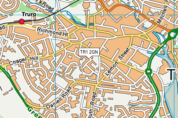TR1 2GN map - OS VectorMap District (Ordnance Survey)