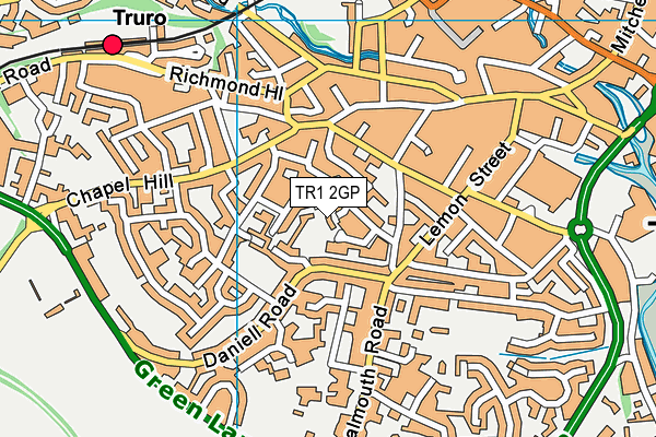 TR1 2GP map - OS VectorMap District (Ordnance Survey)