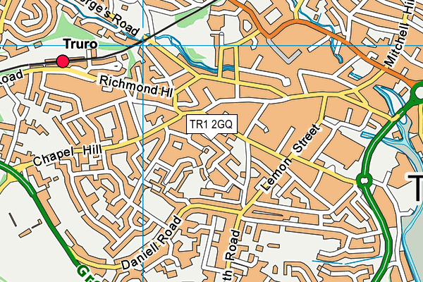 TR1 2GQ map - OS VectorMap District (Ordnance Survey)