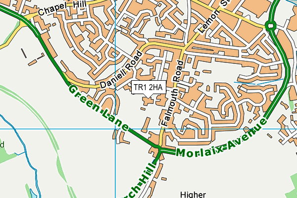 TR1 2HA map - OS VectorMap District (Ordnance Survey)