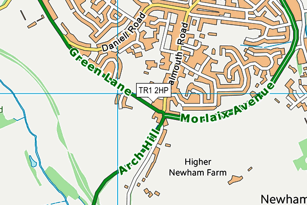 TR1 2HP map - OS VectorMap District (Ordnance Survey)
