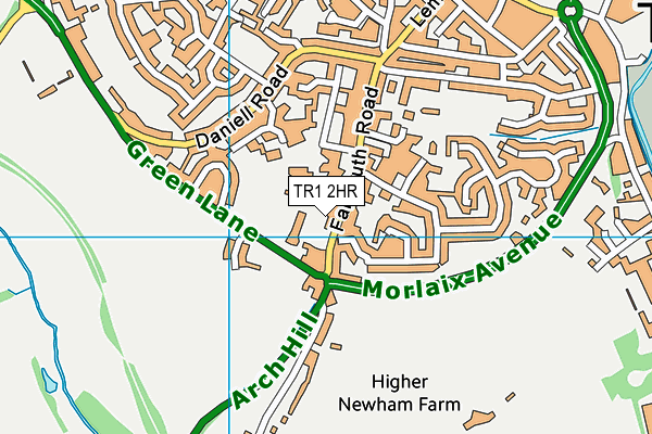 TR1 2HR map - OS VectorMap District (Ordnance Survey)