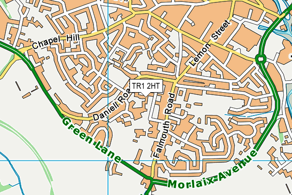 TR1 2HT map - OS VectorMap District (Ordnance Survey)