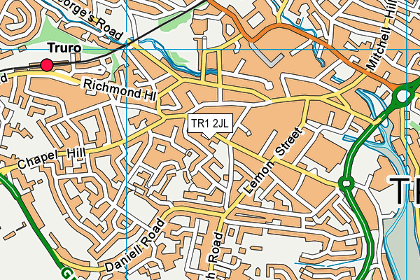 TR1 2JL map - OS VectorMap District (Ordnance Survey)
