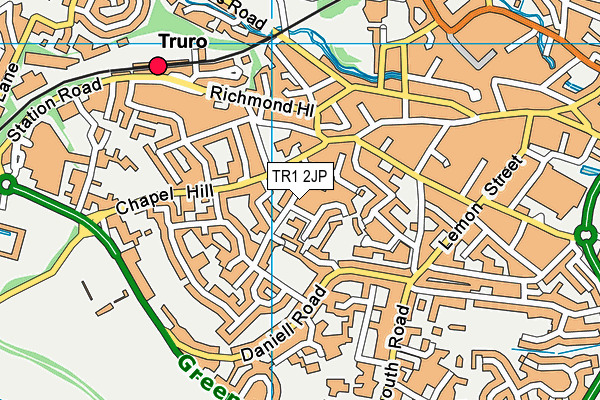 TR1 2JP map - OS VectorMap District (Ordnance Survey)