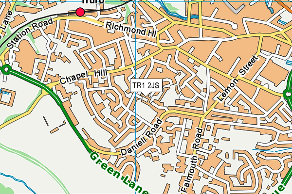TR1 2JS map - OS VectorMap District (Ordnance Survey)
