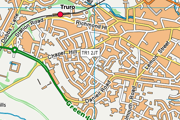 TR1 2JT map - OS VectorMap District (Ordnance Survey)