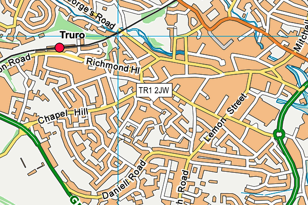 TR1 2JW map - OS VectorMap District (Ordnance Survey)