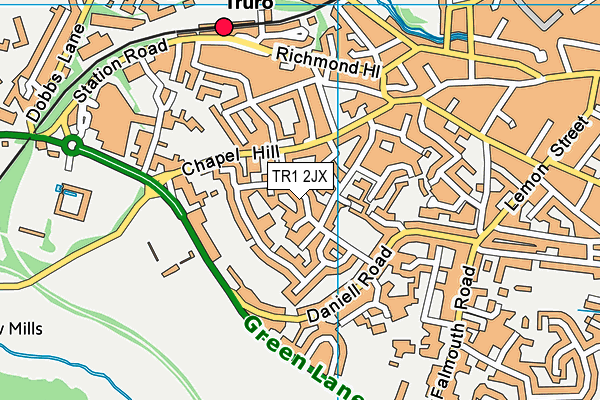 TR1 2JX map - OS VectorMap District (Ordnance Survey)
