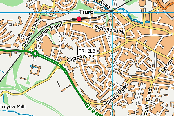 TR1 2LB map - OS VectorMap District (Ordnance Survey)