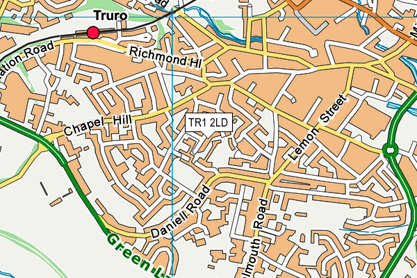 TR1 2LD map - OS VectorMap District (Ordnance Survey)