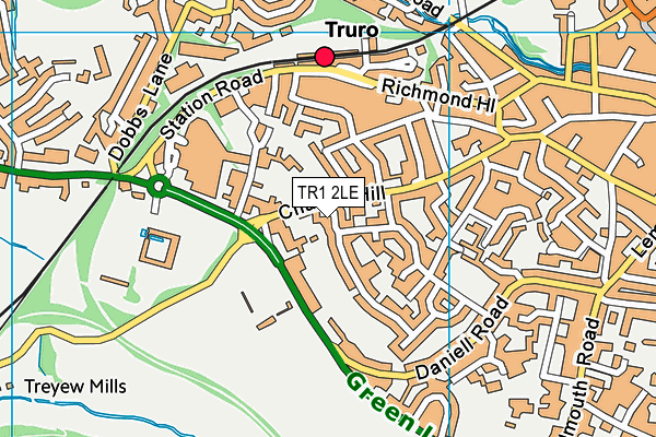 TR1 2LE map - OS VectorMap District (Ordnance Survey)