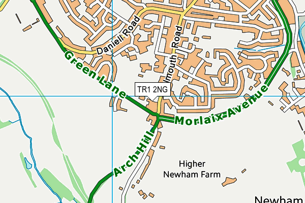 TR1 2NG map - OS VectorMap District (Ordnance Survey)