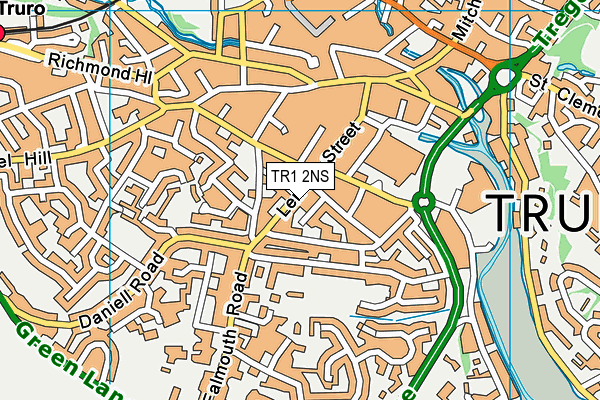 TR1 2NS map - OS VectorMap District (Ordnance Survey)