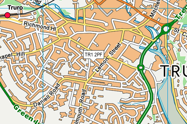 TR1 2PF map - OS VectorMap District (Ordnance Survey)