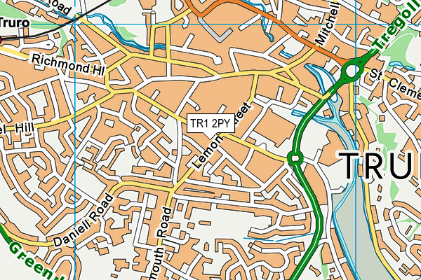 TR1 2PY map - OS VectorMap District (Ordnance Survey)