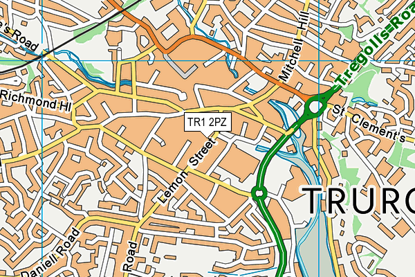 TR1 2PZ map - OS VectorMap District (Ordnance Survey)