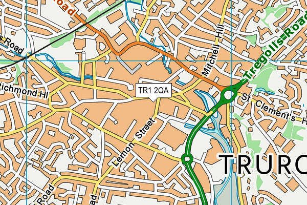 TR1 2QA map - OS VectorMap District (Ordnance Survey)