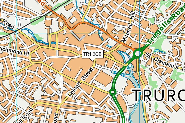 TR1 2QB map - OS VectorMap District (Ordnance Survey)