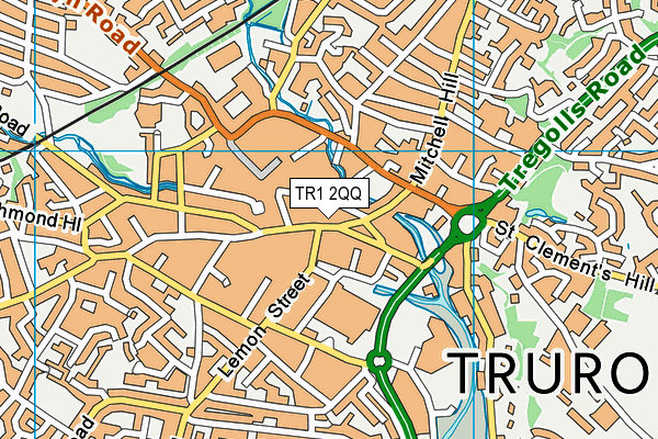 TR1 2QQ map - OS VectorMap District (Ordnance Survey)