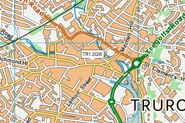 TR1 2QW map - OS VectorMap District (Ordnance Survey)