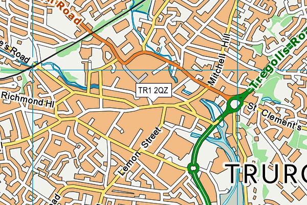 TR1 2QZ map - OS VectorMap District (Ordnance Survey)