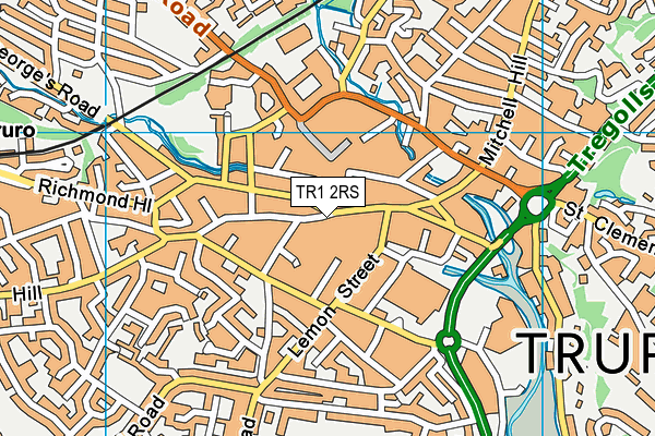 TR1 2RS map - OS VectorMap District (Ordnance Survey)