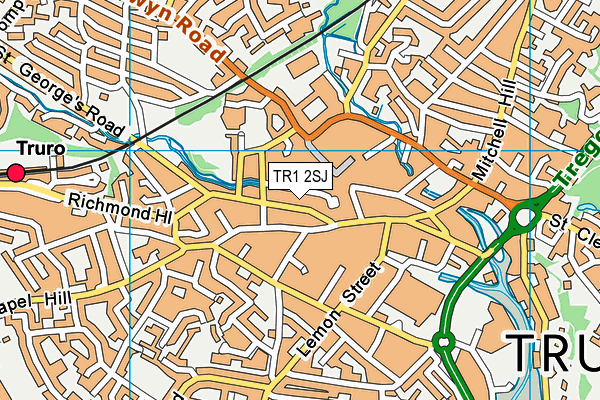 TR1 2SJ map - OS VectorMap District (Ordnance Survey)