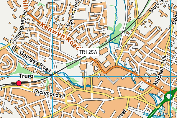 TR1 2SW map - OS VectorMap District (Ordnance Survey)