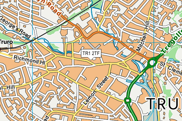 TR1 2TF map - OS VectorMap District (Ordnance Survey)