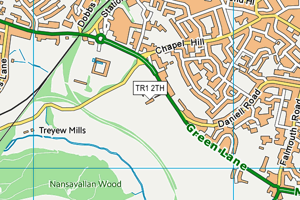 Treyew Road map (TR1 2TH) - OS VectorMap District (Ordnance Survey)