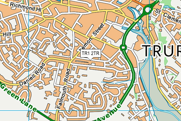TR1 2TR map - OS VectorMap District (Ordnance Survey)