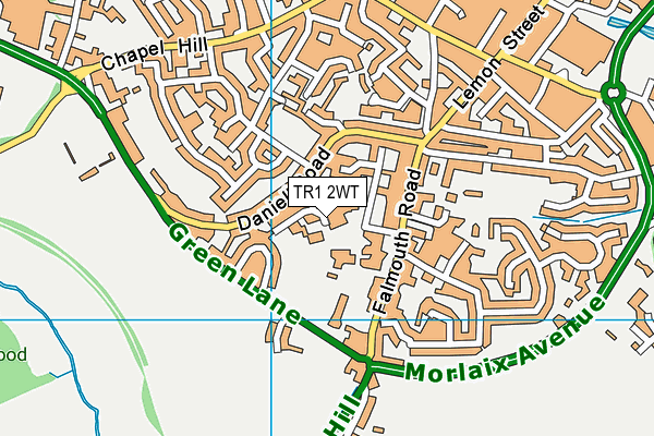 TR1 2WT map - OS VectorMap District (Ordnance Survey)